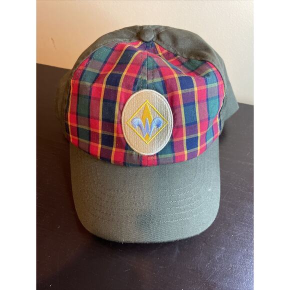 Webelos Hat Boy Scouts of America BSA Plaid Olive Green - M/L Hook And Loop Cap - Picture 8 of 11